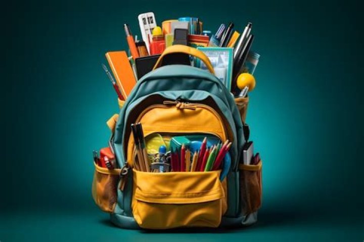 back to school backpack filled with supplies