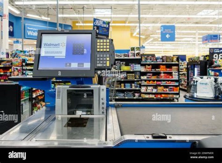 Empty till in a Walmart supermarket