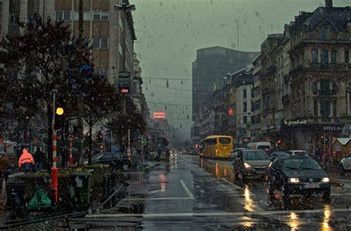 Rainy weather. City