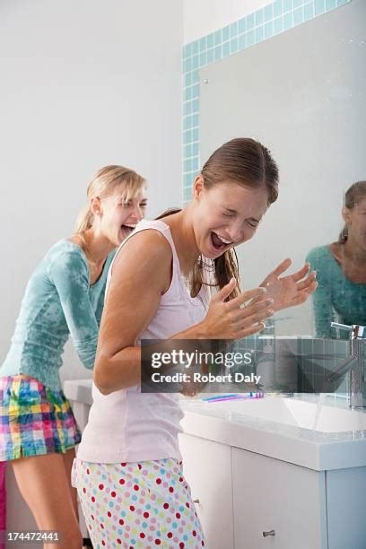 Two women in bathroom